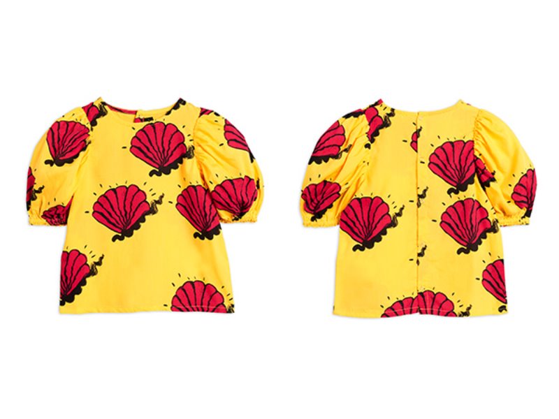 [mini rodini]Shell woven blouse-Yellow