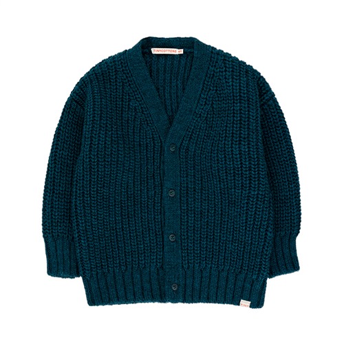 [tinycottons] SOLID CARDIGAN - petrol green