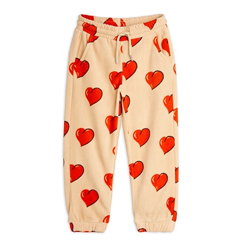 [minirodini] Hearts fleece trousers - Beige
