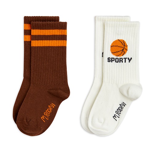 [minirodini] Basketball 2-pack socks - Multi