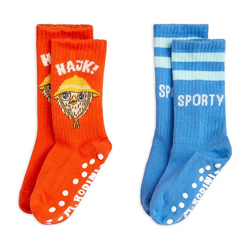 [minirodini] Hike anti-slip 2-pack socks - Multi