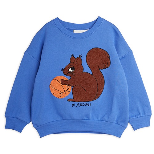 [minirodini] Squirrel chenille emb sweatshirt - Blue