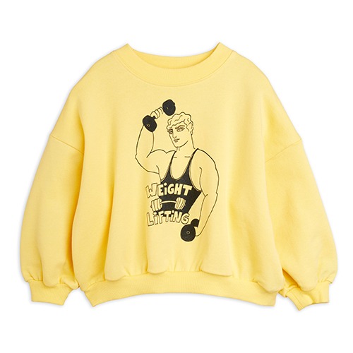[minirodini] Weight lifting sp sweatshirt - Yellow