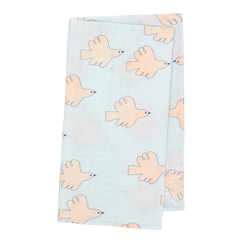 [tinycottons] DOVES SWADDLE - pastel blue