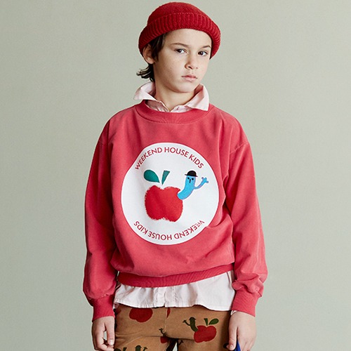 [weekendhousekids] Red apple sweatshirt - Red
