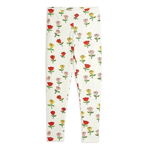 [minirodini] Roses aop leggings - Offwhite