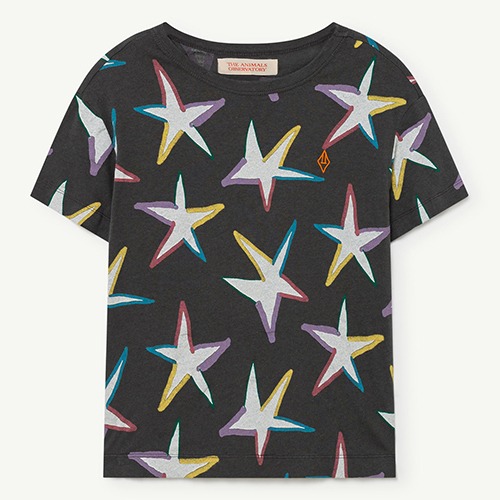 [T.A.O.] ROOSTER KIDS+ T-SHIRT Black - White Stars