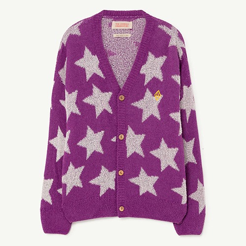 [T.A.O.] STARS RACOON KIDS CARDIGAN - Purple Logo