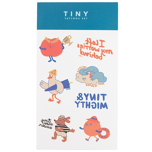 [tinycottons] TINY ISLAND TATTOOS (BLUE) - bright blue