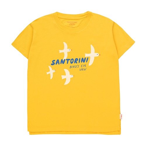 [tinycottons] SANTORINI BIRDS TEE - yellow/light cream