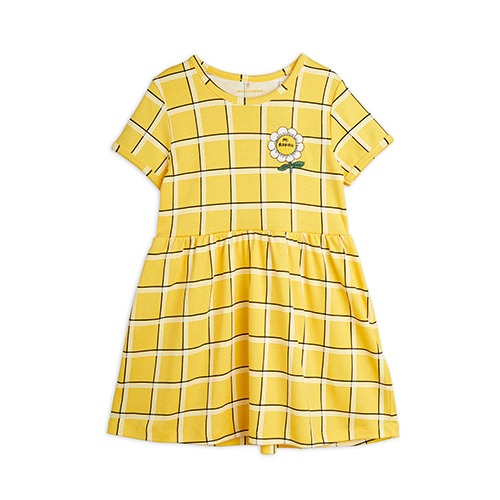[minirodini] Check ss dress - Yellow