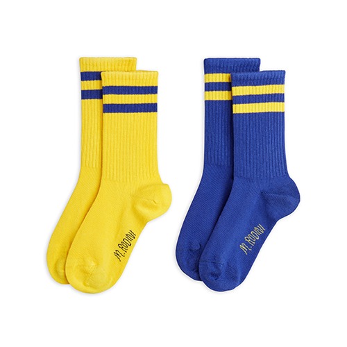 [minirodini] Stripe socks 2-pack - Yellow