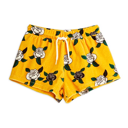 [minirodini] Roses velour shorts - Yellow