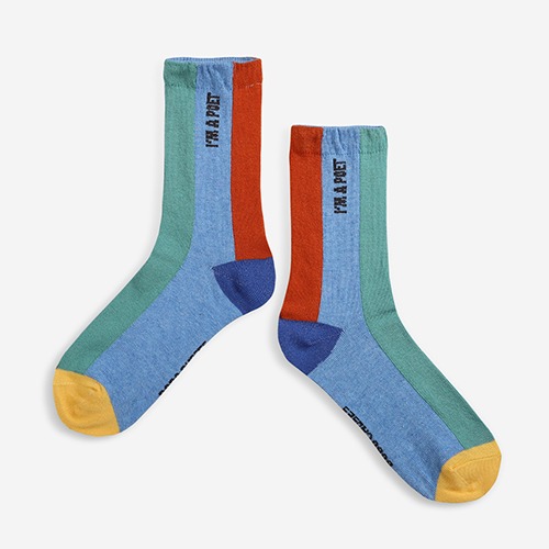 [bobochoses] Colors Stripes blue long socks