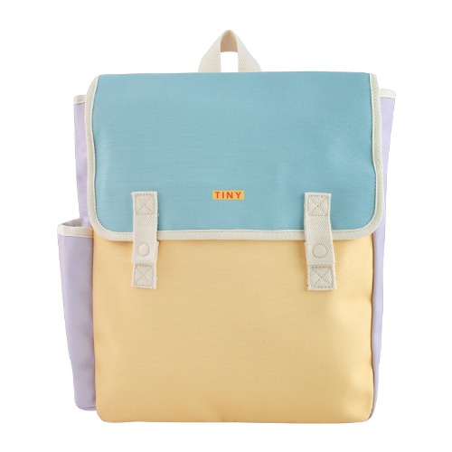 [tinycottons] COLOR BLOCK BACKPACK - canary/cadet blue