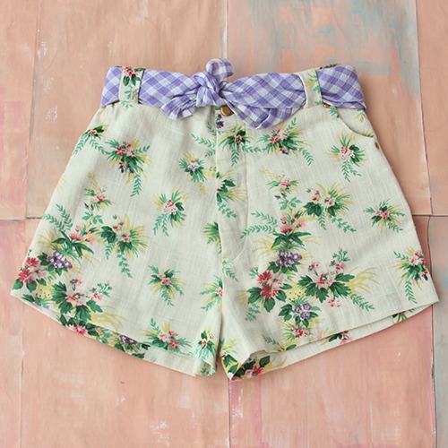 [Bonjour] Short with Scarf 50*50 - Tropical print