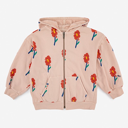 [bobochoses] Flowers all over hooded sweatshirt (zip-up) - KID