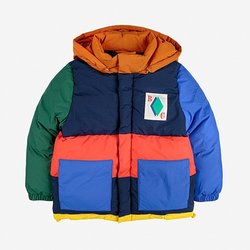 [bobochoses] Color block padded jacket - KID