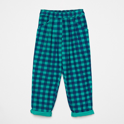 [weekendhousekids] Check corduroy pants - Green