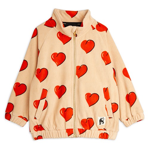[minirodini] Hearts fleece jacket - Beige