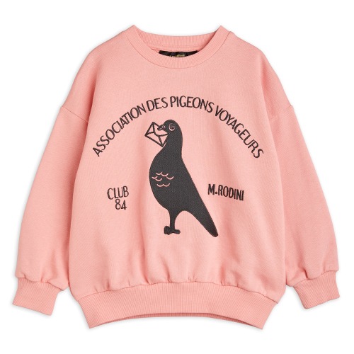 [minirodini] Pigeons chenille sweatshirt - Pink