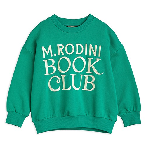 [minirodini] Book club emb sweatshirt - Green