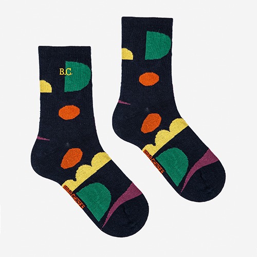 [bobochoses] Multicolor Shapes long socks