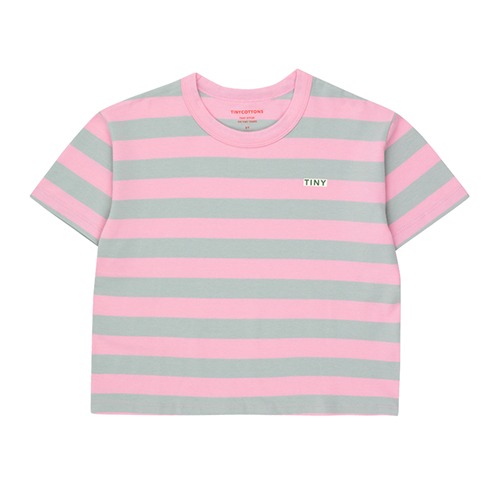 [tinycottons] STRIPES TEE - pink/warm grey