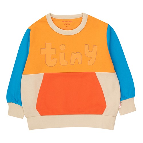 [tinycottons] TINY COLOR BLOCK SWEATSHIRT - orange/vanilla